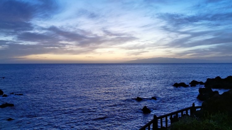 sea view blue evening sunset